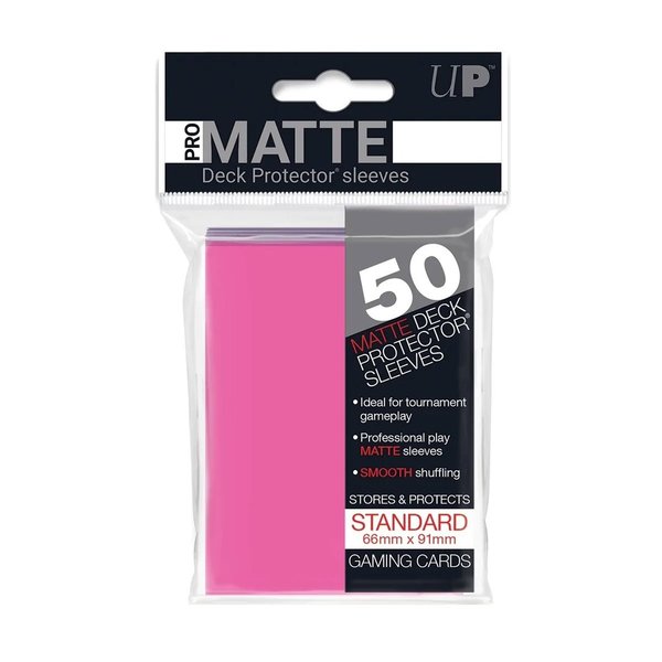 Ultra Pro - Standard Sleeves - Pro-Matte - Non Glare - Bright Pink (50 Sleeves)