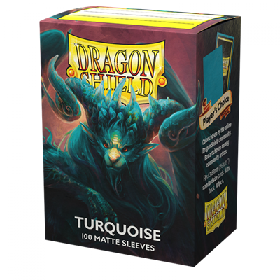Dragon Shield - Standard Size Matte Sleeves Turquoise 'Atebeck' (100 Sleeves)